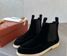 Мужские ботинки Loro Piana 2022 черные замшевые