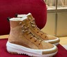 Женские высокие зимние кеды Louis Vuitton 2022 коричневые
