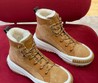 Женские высокие зимние кеды Louis Vuitton 2022 коричневые