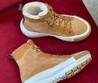 Женские высокие зимние кеды Louis Vuitton 2022 коричневые