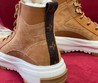 Женские высокие зимние кеды Louis Vuitton 2022 коричневые