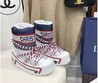 Женские ботинки Christian Dior 2022 белые с цветными шнурками