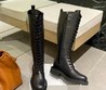 Женские сапоги Givenchy 2022 чисто черные кожаные на шнуровке