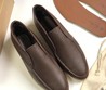 Мужские лоферы кожаные Loro Piana 2022 коричневые зимние