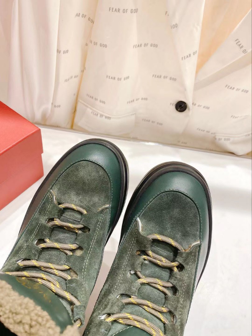 Женские ботинки Valentino 2022 темно-зеленые зимние