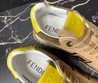 Мужские кожаные кроссовки Fendi 2022-2023 бежевые с перфорацией