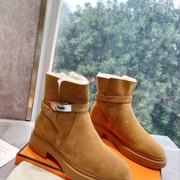 Женские ботильоны Hermes коричневые замшевые