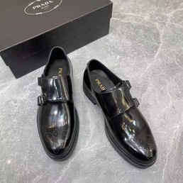 Мужские ботинки Prada 2022 черные кожаные