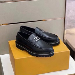 Мужские лоферы Louis Vuitton 2022 черные кожаные