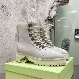 Женские высокие ботинки Off-White 2022 белые кожаные