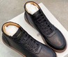 Мужские кроссовки Brunello Cucinelli черные кожаные с коричневой подошвой