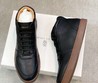 Мужские кроссовки Brunello Cucinelli черные кожаные с коричневой подошвой