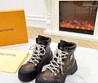 Женские зимние ботинки Louis Vuitton 2022 коричневые кожаные