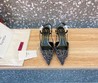 Босоножки кожаные Valentino 2022 черные со стразами