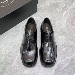 Мужские ботинки Prada 2022 черные кожаные