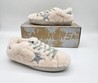 Женские зимние кеды Golden Goose 2022-2023 бежевые с серебрянной звездой