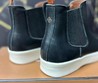 Мужские кроссовки Loro Piana 2022 черные кожаные без шнурков
