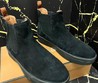 Мужские кроссовки Loro Piana 2022 черные замшевые без шнурков с темной подошвой