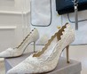 Женские туфли Jimmy Choo белые текстильные