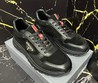 Мужские комбинированные кроссовки Prada 2022 черные с красным логотипом