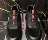 Мужские комбинированные кроссовки Prada 2022 черные с красным логотипом