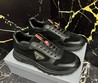 Мужские комбинированные кроссовки Prada 2022 черные с красным логотипом
