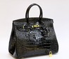 Женская сумка Hermes черная 35x28 кожаная