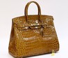 Женская сумка Hermes светло-коричневая 35x28 кожаная