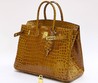 Женская сумка Hermes светло-коричневая 35x28 кожаная