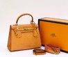 Женская сумка Hermes оранжевая 25x18 кожаная