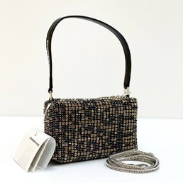 Женская сумка Alexander Wang черная с цветными стразами 17x11x6