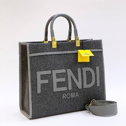 Сумка Fendi темно-серая текстильная