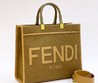 Сумка Fendi светло-коричневая текстильная