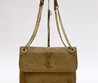 Женская сумка Yves Saint Laurent 28х20 бежевая с оттенком велюровая