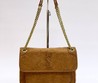 Женская сумка Yves Saint Laurent 28х20 светло-коричневая с оттенком велюровая