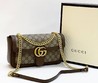 Женская сумка Gucci серая с коричневым 27Х16