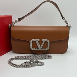Женская сумка Valentino коричневая 28Х14