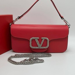 Женская сумка Valentino красная 28Х14