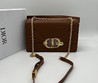 Женская сумка Christian Dior кожаная коричневая 25x15