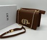 Женская сумка Christian Dior кожаная коричневая 25x15