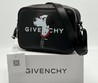 Женская сумка Givenchy черная кожаная 20х14 с логотипом и рисунком