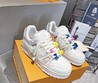 Кроссовки женские Louis Vuitton LV Trainer белые кожаные