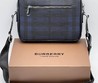 Сумка Burberry 25x19 кожаная синяя с черным