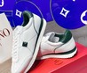 Женские кожаные кроссовки Valentino Garavani 2022-2023 белые с зелёным