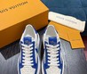 Мужские кожаные кроссовки Louis Vuitton 2022-2023 белые с синим