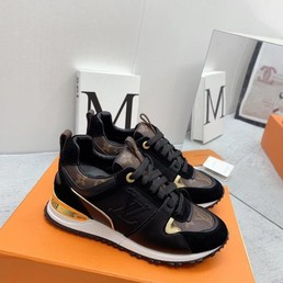 Женские кроссовки Louis Vuitton 2022-2023 черные с коричневым