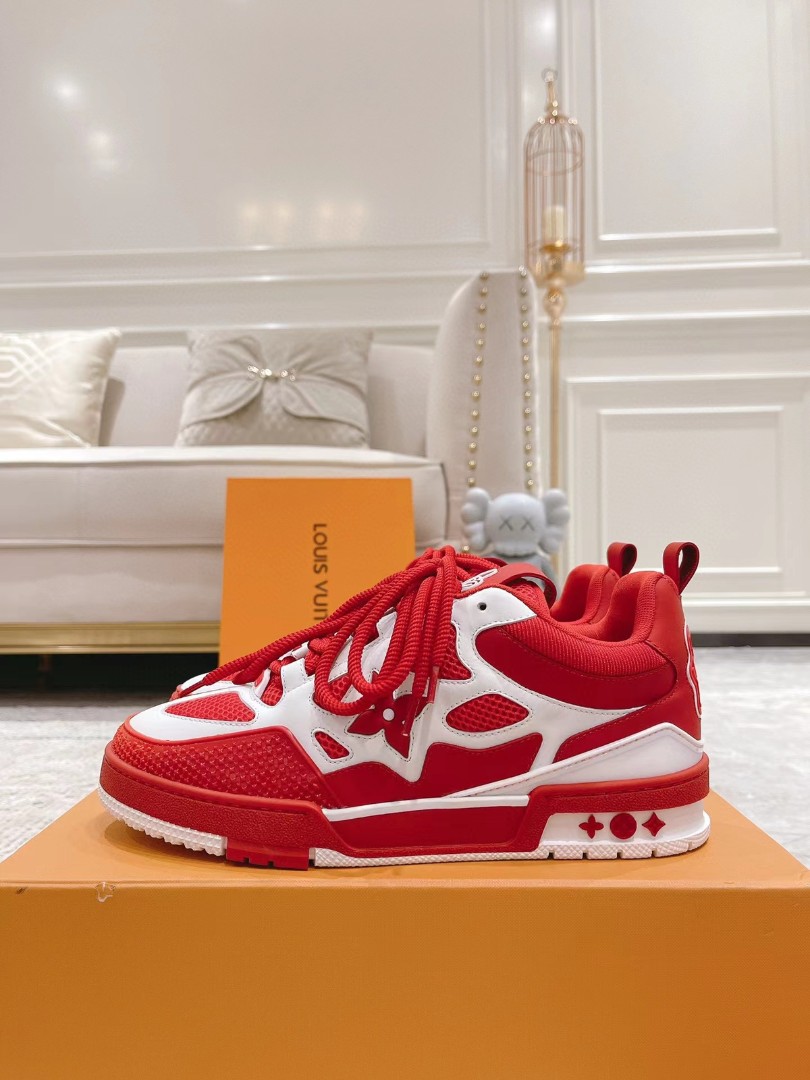 Женские кроссовки Louis Vuitton 2022-2023 белые с красным