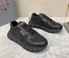Мужские кожаные кроссовки Prada 2022-2023 черные
