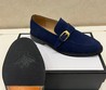 Мужские замшевые мокасины Gucci 2022-2023 синие