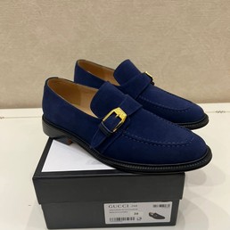 Мужские замшевые мокасины Gucci 2022-2023 синие